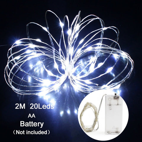 2m 5m Copper Wire LED String Lights Merry Christmas Party Decorations For Home Ornaments Tree Santa Claus 2020 Happy New Year