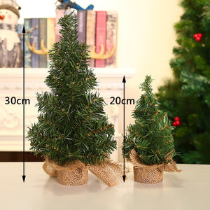 1PCS 2019 Christmas Tree 20cm New Year Table Decoration Artificial  Mini Xmas Tree Decorations Miniature Tree Newest