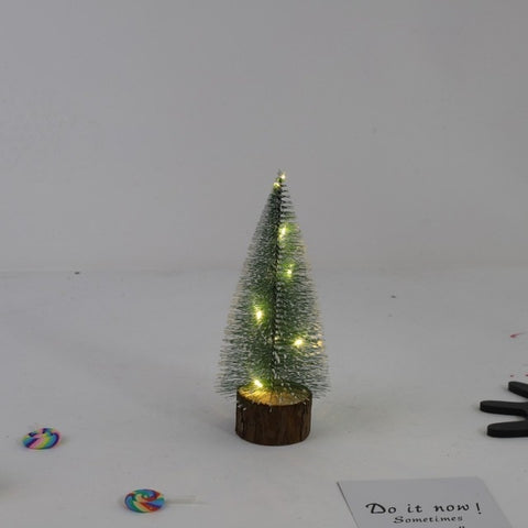 1pc Mini Christmas Tree Small Cedar desktop Christmas Tree LED Glowing Christmas Tree for New Year Home Decoration