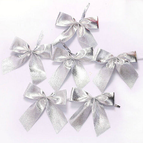 12pcs Pretty Gold Bowknots Christmas Ornament Tree Decoration Party Bowknots Baubles New Year Xmas Christmas Decoration For Home