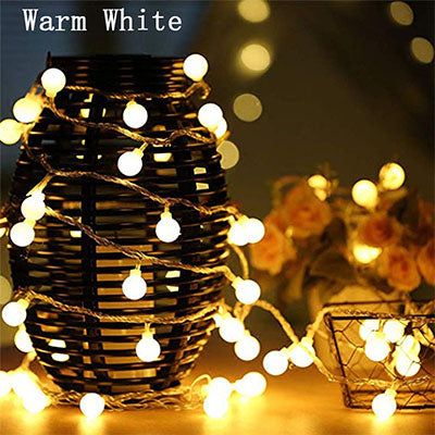 10M 100LED 220V/110V LED Ball String Lights Christmas Bulb Fairy Garlands Outdoor For Holiday Wedding Home New Year's Decor Lamp