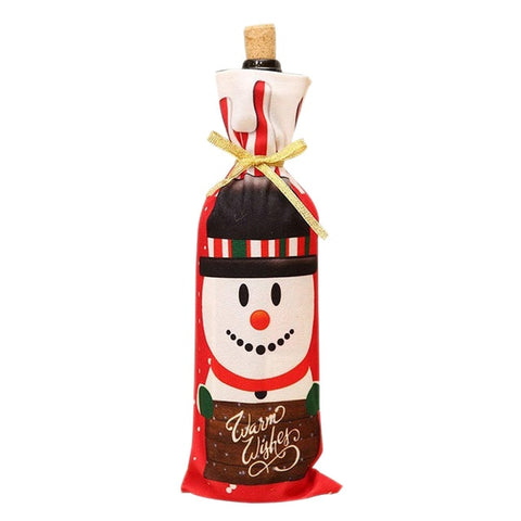 Christmas Wine Bottle Cover for Home Santa Claus Wine Bottle Cover Snowman Stocking Gift Holders Xmas Navidad Decor New Year