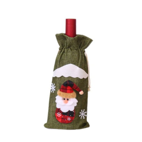 Christmas Wine Bottle Cover for Home Santa Claus Wine Bottle Cover Snowman Stocking Gift Holders Xmas Navidad Decor New Year