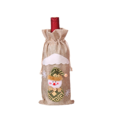 Christmas Wine Bottle Cover for Home Santa Claus Wine Bottle Cover Snowman Stocking Gift Holders Xmas Navidad Decor New Year