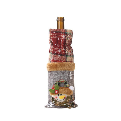 Christmas Wine Bottle Cover for Home Santa Claus Wine Bottle Cover Snowman Stocking Gift Holders Xmas Navidad Decor New Year