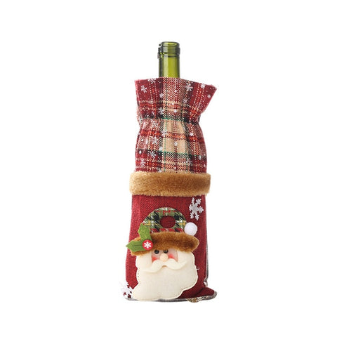 Christmas Wine Bottle Cover for Home Santa Claus Wine Bottle Cover Snowman Stocking Gift Holders Xmas Navidad Decor New Year