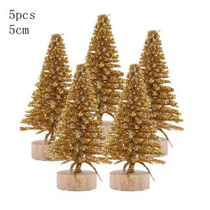 5 pieces 5 Size Artificial Decorated Mini Christmas Tree Christams Decoration Tree Xmas Mini fake Tree New Year Navidad Decor