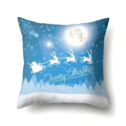 Lovely Elk Deer Christmas Cushion Cover Decorative Throw Pillow Xmas New Year Decor Home Decoration Polyester Pillowcase 40543