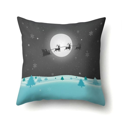 Lovely Elk Deer Christmas Cushion Cover Decorative Throw Pillow Xmas New Year Decor Home Decoration Polyester Pillowcase 40543