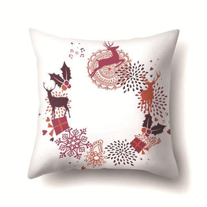 Lovely Elk Deer Christmas Cushion Cover Decorative Throw Pillow Xmas New Year Decor Home Decoration Polyester Pillowcase 40543