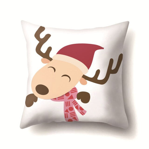 Lovely Elk Deer Christmas Cushion Cover Decorative Throw Pillow Xmas New Year Decor Home Decoration Polyester Pillowcase 40543