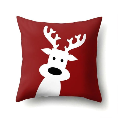 Lovely Elk Deer Christmas Cushion Cover Decorative Throw Pillow Xmas New Year Decor Home Decoration Polyester Pillowcase 40543