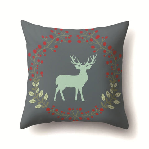 Lovely Elk Deer Christmas Cushion Cover Decorative Throw Pillow Xmas New Year Decor Home Decoration Polyester Pillowcase 40543