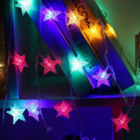 10/20 LED Star Light String Twinkle Garlands Battery Powered  Lamp Holiday New Year Christmas Decorations for Home Fairy Lights