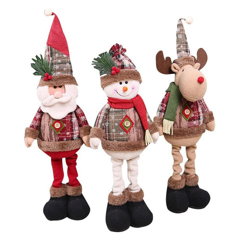 1/3PCS Christmas Dolls Xmas Tree Decor New Year Ornament Reindeer Snowman Santa Claus Standing Doll Decoration Merry Christmas