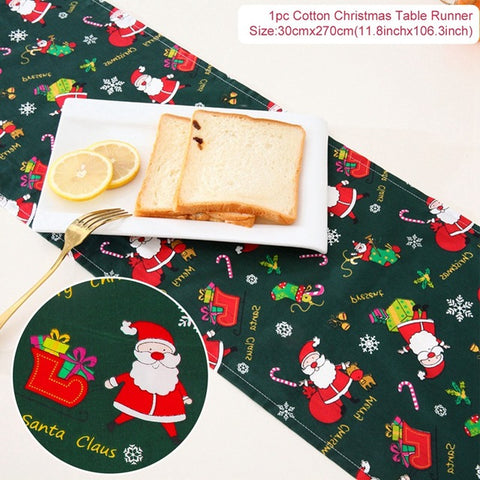 Christmas Table Runner Merry Christmas Decorations For Home 2019 Christmas kitchen Ornaments Cristmas Neol Happy New Year 2020