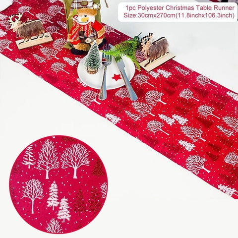 Christmas Table Runner Merry Christmas Decorations For Home 2019 Christmas kitchen Ornaments Cristmas Neol Happy New Year 2020