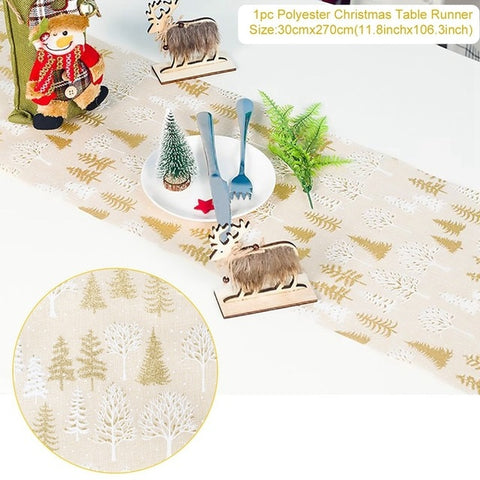 Christmas Table Runner Merry Christmas Decorations For Home 2019 Christmas kitchen Ornaments Cristmas Neol Happy New Year 2020