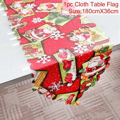 Christmas Table Runner Merry Christmas Decorations For Home 2019 Christmas kitchen Ornaments Cristmas Neol Happy New Year 2020