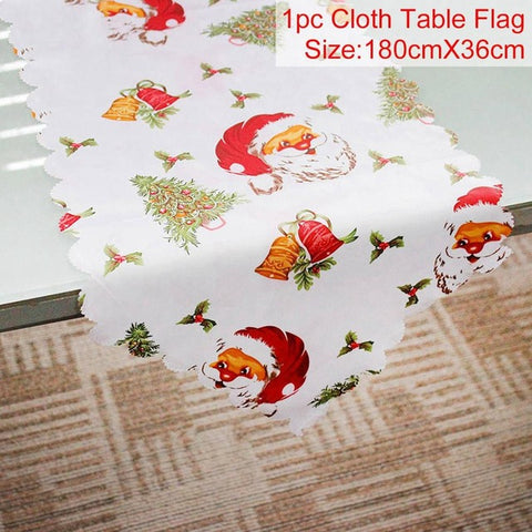 Christmas Table Runner Merry Christmas Decorations For Home 2019 Christmas kitchen Ornaments Cristmas Neol Happy New Year 2020