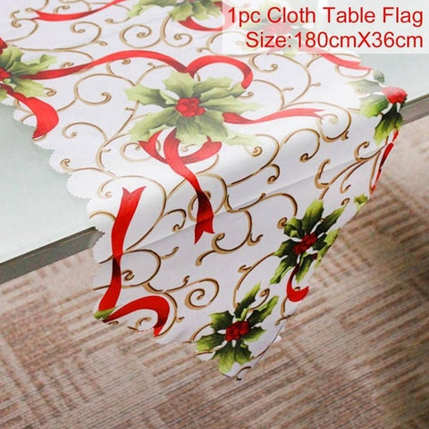 Christmas Table Runner Merry Christmas Decorations For Home 2019 Christmas kitchen Ornaments Cristmas Neol Happy New Year 2020