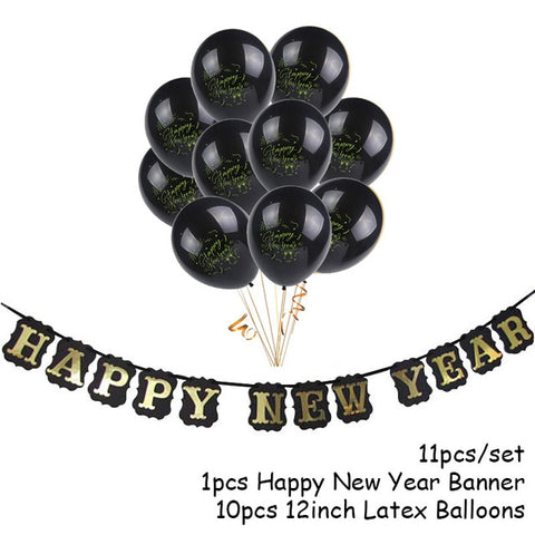 1set Happy New Year Banner and Balloons 2020 Photo Frame New Year Eve Party Decoration Navidad Merry Christmas Decor Supplies