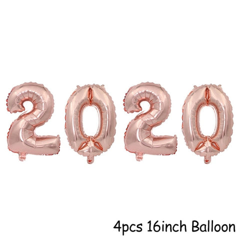 1set Happy New Year Banner and Balloons 2020 Photo Frame New Year Eve Party Decoration Navidad Merry Christmas Decor Supplies