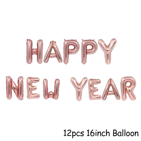 1set Happy New Year Banner and Balloons 2020 Photo Frame New Year Eve Party Decoration Navidad Merry Christmas Decor Supplies