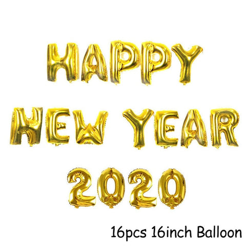 1set Happy New Year Banner and Balloons 2020 Photo Frame New Year Eve Party Decoration Navidad Merry Christmas Decor Supplies