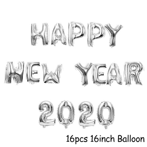 1set Happy New Year Banner and Balloons 2020 Photo Frame New Year Eve Party Decoration Navidad Merry Christmas Decor Supplies