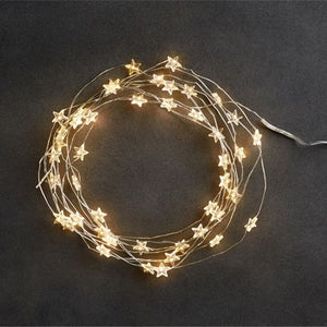 Star String LED Decoration Lights AA Battery Operated 4M Copper Light String Decorative Xmas Snowflake Garland for Bedroom Party