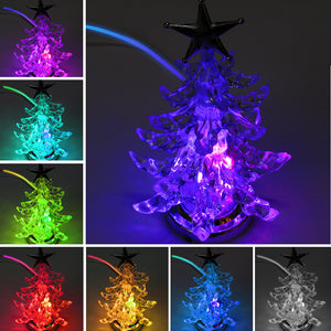 Behogar Novelty Miniature Christmas Tree Shape Color USB LED Night Lamp String Lights Lamp Xmas Decoration New Year Party