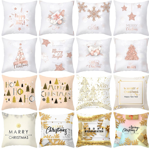 Christmas Decor for Home Happy New Year Decor 45x45cm Material Jeanette Snowflake Cushion Cover Wholesale 2019 Navidad Xmas Gift