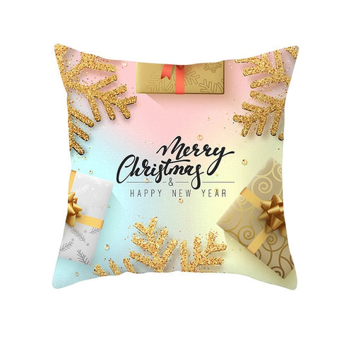 Christmas Decor for Home Happy New Year Decor 45x45cm Material Jeanette Snowflake Cushion Cover Wholesale 2019 Navidad Xmas Gift