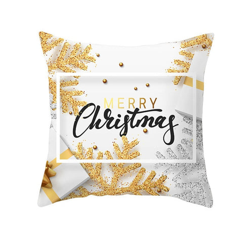 Christmas Decor for Home Happy New Year Decor 45x45cm Material Jeanette Snowflake Cushion Cover Wholesale 2019 Navidad Xmas Gift