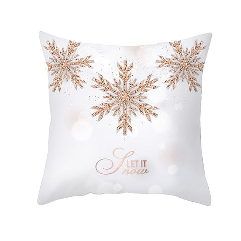 Christmas Decor for Home Happy New Year Decor 45x45cm Material Jeanette Snowflake Cushion Cover Wholesale 2019 Navidad Xmas Gift