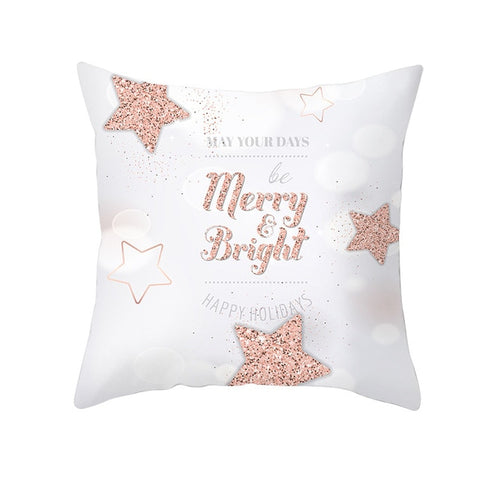 Christmas Decor for Home Happy New Year Decor 45x45cm Material Jeanette Snowflake Cushion Cover Wholesale 2019 Navidad Xmas Gift