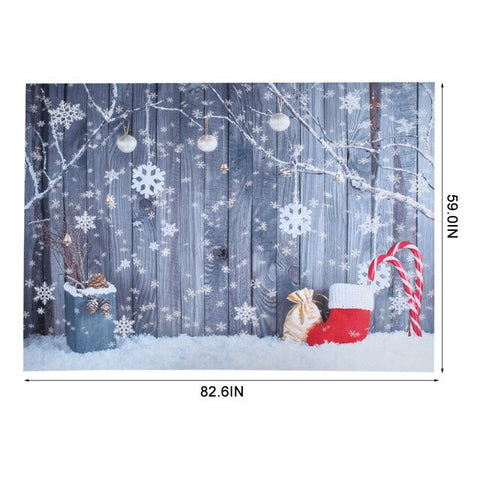 Christmas Tree White Brick Wall Backdrop Fireplace Photo Background for Party New Year Snow Gifts Baby Children Decoration