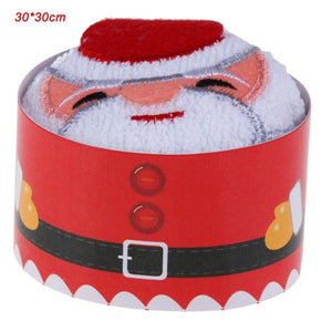 Christmas Gift Cupcake Cotton Towel Natal Noel New Year Decoration navidad Christmas Decorations for Home Children Gifts