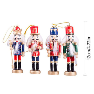 1Pcs 12cm Wooden Nutcracker Soldier Merry Christmas Decoration New Year Decor Kids Doll Pendants Ornaments for Xmas Tree Decor,Q