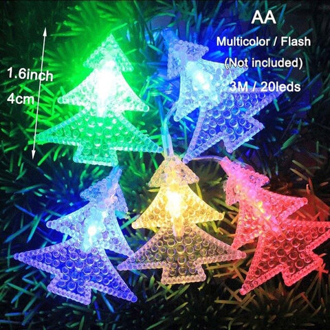 2m 5m Copper Wire LED String Lights Merry Christmas Party Decorations For Home Ornaments Tree Santa Claus 2020 Happy New Year