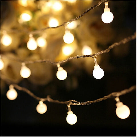 SICCSAEE 2019 New 1.5/2/3/4/5/10M LED Holiday Fairy Garland Ball String Lights Globe Wedding Home Decoration Battery Rope Lights