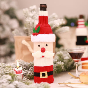 New Year Christmas Decorations for Home Santa Claus Wine Bottle Cover Bag Snowman Stocking Gift Holders Xmas Navidad 2019 Decor