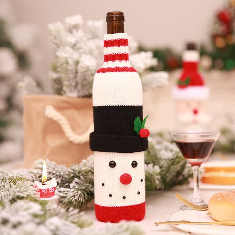 New Year Christmas Decorations for Home Santa Claus Wine Bottle Cover Bag Snowman Stocking Gift Holders Xmas Navidad 2019 Decor