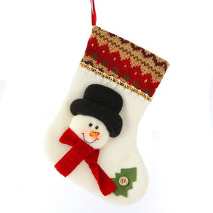 Snowman Stocking Socks Xmas Tree Ornaments Christmas Stockings New Year Gift Holder Christmas Gift Bags Pet Dog Cat