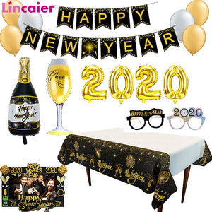 2020 Happy New Year Balloon Banner Photo Frame 2019 Merry Christmas Decorations for Home Ornaments Xmas Gift New Years Eve Decor