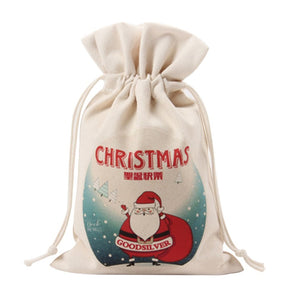 16x23.5cm Christmas Sacks Candy Bags Canvas Santa Sacks Xmas Gift Stocking Bag Christmas New Year Decorations For Home