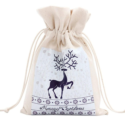 16x23.5cm Christmas Sacks Candy Bags Canvas Santa Sacks Xmas Gift Stocking Bag Christmas New Year Decorations For Home