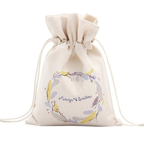 16x23.5cm Christmas Sacks Candy Bags Canvas Santa Sacks Xmas Gift Stocking Bag Christmas New Year Decorations For Home