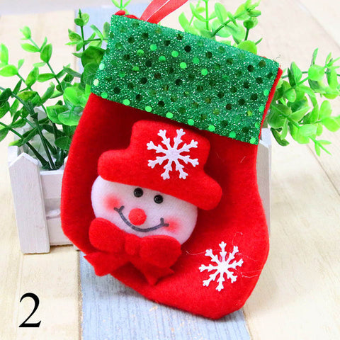 1pc Christmas Stocking Chrismas Decoration Sock for Home Christmas Tree Ornaments Gift Holders For Kids New Year Gift Bags